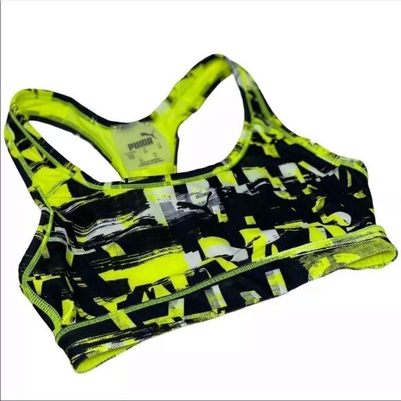 Puma 4Keeps Sports Bra Oceanaire Neon Mid Impact Performance - Picture 3 of 10